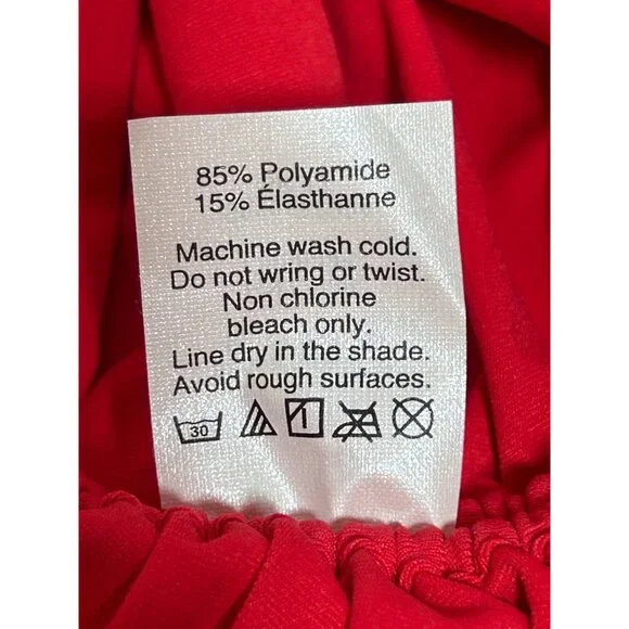 J. Crew Tasseled /Ruched Rash Guard Swim Top Long Sleeve in Red - Sz L - NWT - Picture 8 of 9